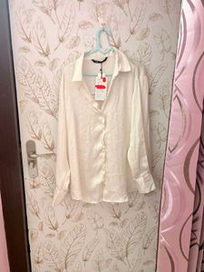 Zara Chic Satin Button-Up Shirt