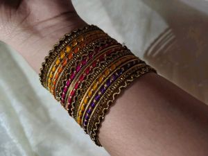 Traditional Multicolor Silk Thread Bangles Set