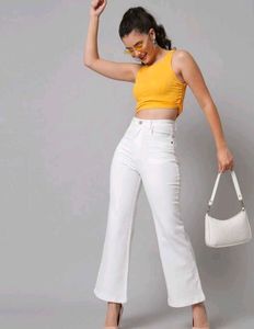 👉🏻🔥Cream Wide Leg Jeans