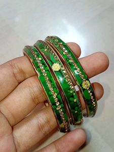 set of colorful embellished y2k bangles