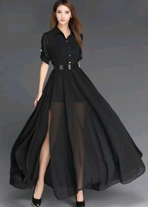 Elegant Black Maxi Dress with Slit
