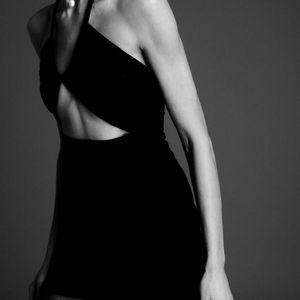 Black Velvet Cut-Out Mini Dress