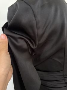 satin Chic Black Tie-Front Blouse✨