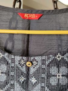 Grey Embroidered Kurti