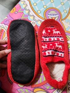 Cozy Red Knit Socks