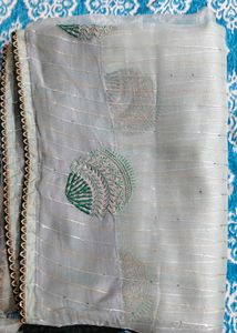 Elegant Pastel Saree with Sequins