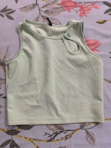 Light Green Tank Top &amp; Floral Skirt Set