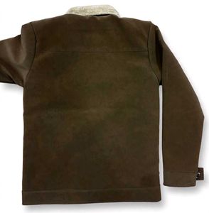 Unisex Brown Suede Fur Collar Jacket For Girls &amp; B