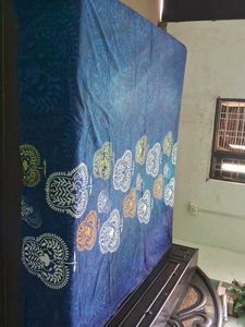 pure cottonBlue Paisley Queen Bed Sheet of 1