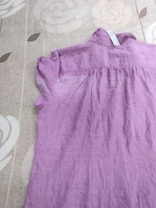 Purple Button-Up Tunic Top
