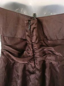 Elegant Strapless Brown Dress