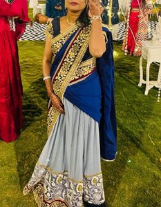Designer Lengha And Saree 2 In One