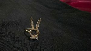 Cute Bunny Ring with Crystals