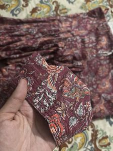 Maroon cotton suit set