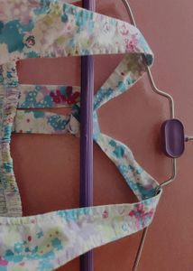 Floral Padded Tube Top With Neck Tie-up Design