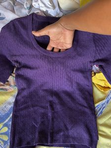 Purple Textured Knit Top