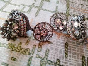 Jhumka Earrings Silver Tone for Navratri