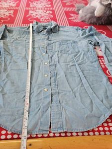 women's Light Wash Denim Shirt