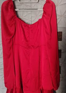 Red Ruffle Wrap Dress