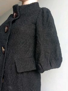 Vintage Black Textured Coat
