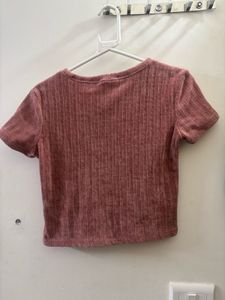 ZARA Ribbed/ Knit Short Sleeve Top