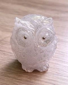 Handmade Sparkling Glitter Owl Resin Home Decor