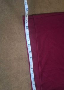 Maroon High-Waisted Slit Skirt