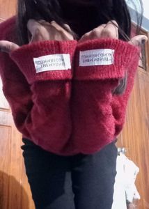 Red Fuzzy Knit Sweater