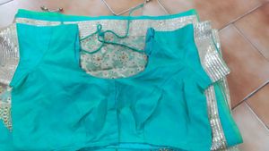 Teal &amp; Gold Sari