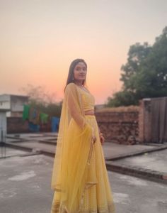 Yellow Lucknawi designer handmade Lehenga