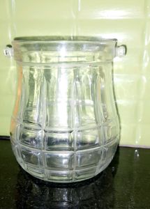 GLASS ICE CUBE JAR