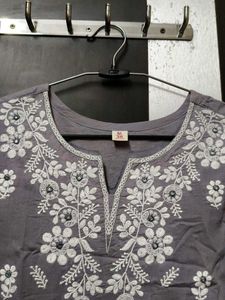Grey Chikankari Kurta