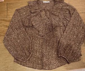 Mango Brand New Peach Animal Print Top