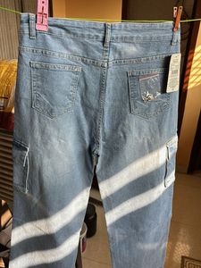 Light Wash Shein Cargo Jeans