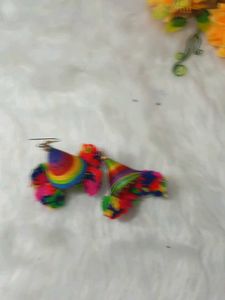 multi designer antic  lock silk handmade earrings