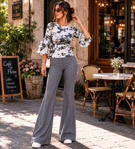 Stylish Grey and white casual top