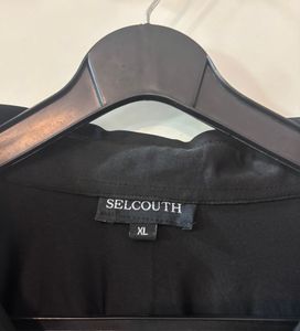 Chic Black Ruched Button-Up Top