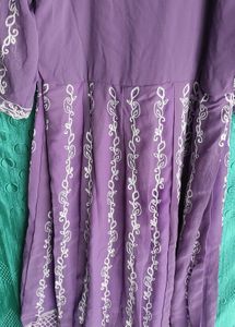 Elegant Purple Kurta Set with White Embroidery
