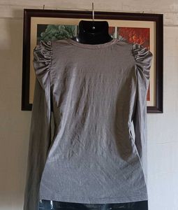 Women's Grey Long Sleeve Top