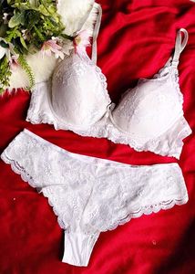 Elegant White Lace Bra & Panty Set