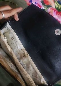 Stylish Black Wallet with Embellishment