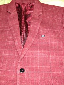 Men's Red Plaid Blazer