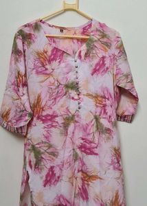 Pretty Pink Floral Print Kurta