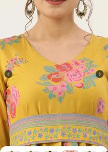 Yellow Floral Peplum Kurta with Palazzo