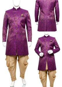 Purple Paisley Indo West Kurta & Balloon Bottom