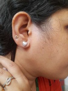 Silver Heart Stud Earrings