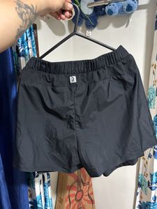 Black Athletic Shorts with Built-in Leggings