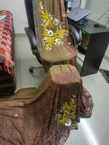 stylish brown saree
