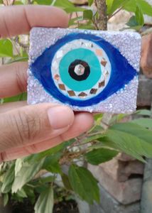 Beadwork Evil Eye Magnet -  Resin Coated