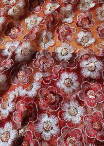 Mata Rani Embroidered Golden Lace Chunri
